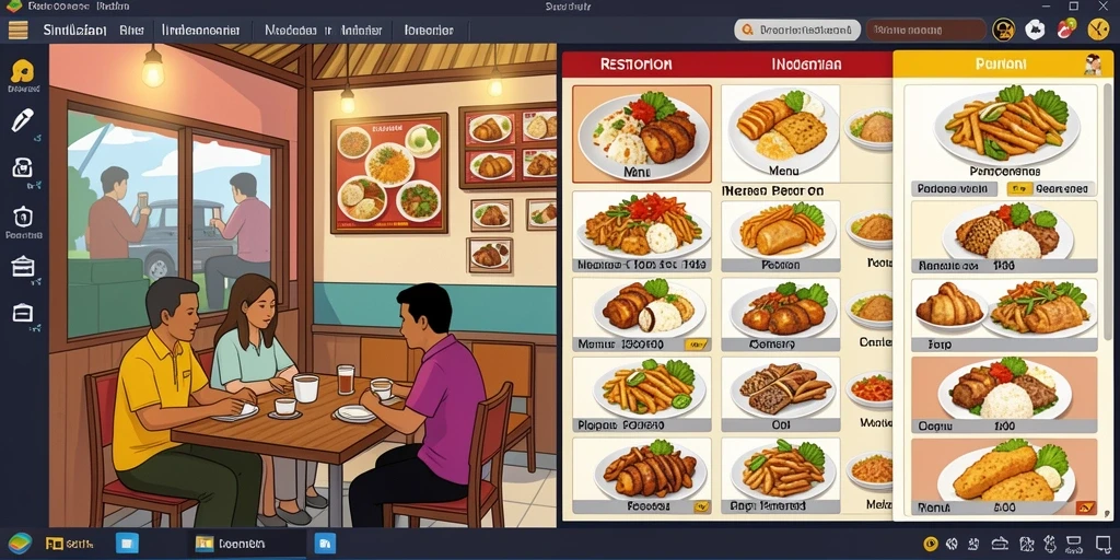 Tampilan menawan dan interaktif dari antarmuka aplikasi.