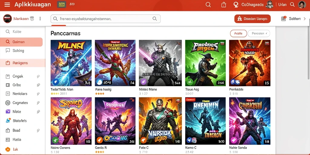 Screenshot 1 menunjukkan antarmuka permainan yang menarik.